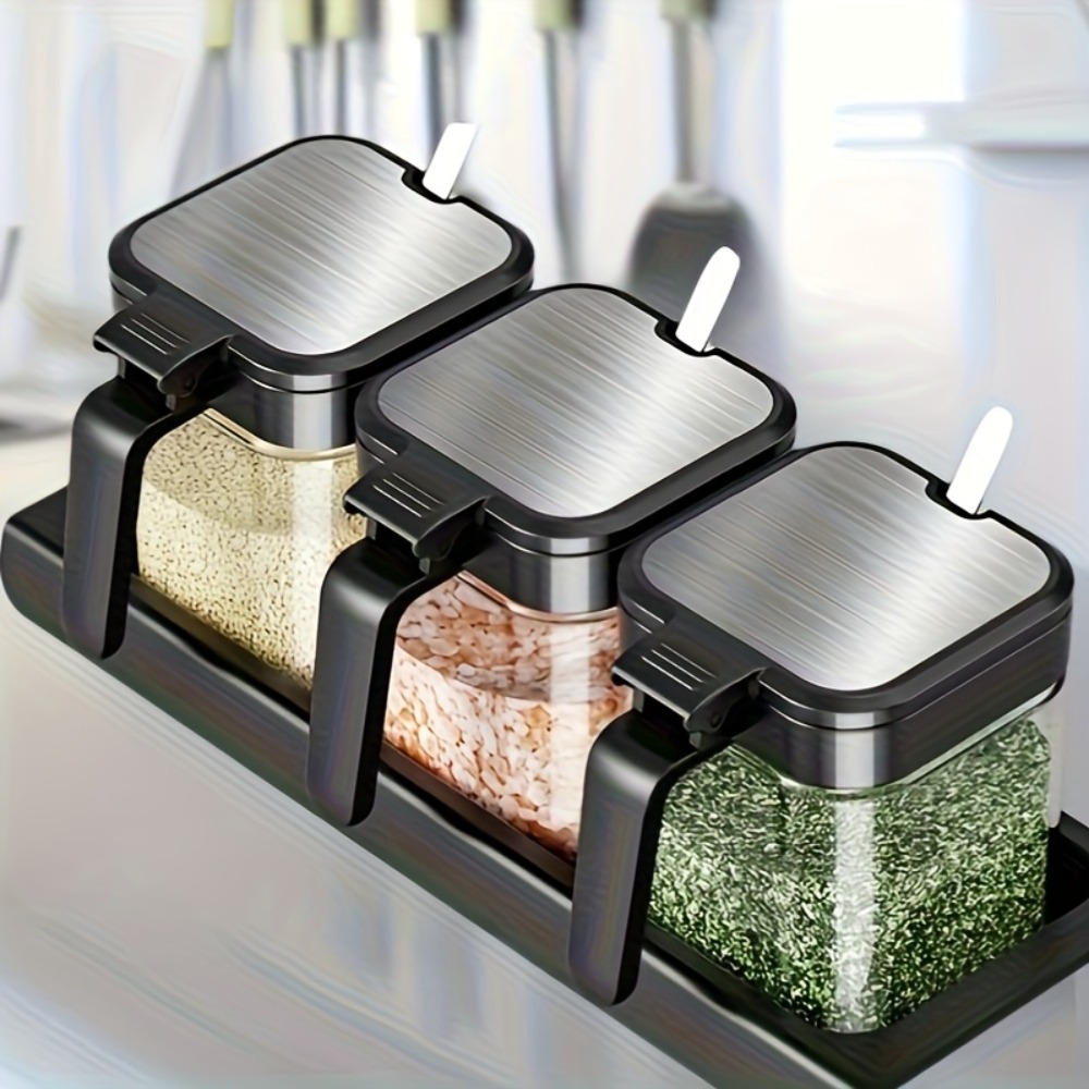 Korean Kitchen Gadgets - 3 pçs frascos de especiarias de