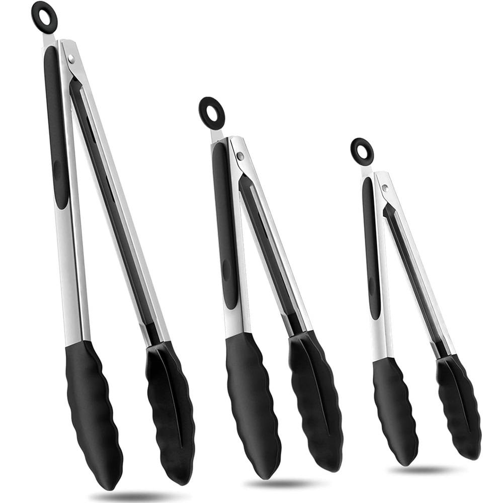 Kitchen Gadgets For Cooking - Silicone Non-Stick BBQ Grilling Tongs, Cozinha