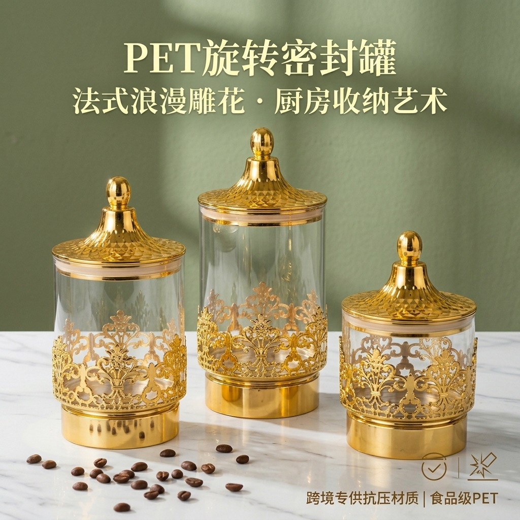 Latas Transparentes Douradas R - Kitchen Gadgets Storage avaliação e preço